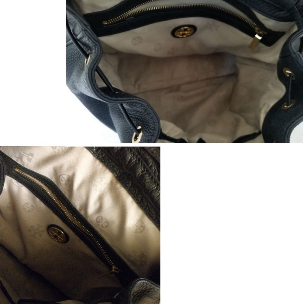 SOLD!!Tory Burch Amanda Black Pebbled Leather Backpack w/COA - Picture 11 of 13